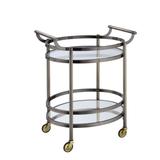 Serving Cart by Acme in Brushed Bronze