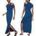 Athleta Dresses | 42- Athleta Isla Cut Out Summer Maxi Dress Blue Size Small | Color: Blue | Size: S