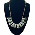 J. Crew Jewelry | J. Crew Pale Mint Grand Ballroom Cabochon Regency Necklace Cocktail Wedding | Color: Blue/Gold | Size: Os