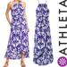 Athleta Dresses | Nwt Athleta Ikat Bloom Blue Ripple Maxi Dress Size Xl | Color: Blue/White | Size: Xl