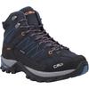 Wanderschuh CMP "RIGEL MID TREKKING SHOES WP", Gr. 47, blau (blau, orange), Veloursleder, sportlich, Schuhe, wasserdicht