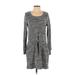 Just Fab Casual Dress - Sweater Dress: Gray Marled Dresses - Women's Size Small