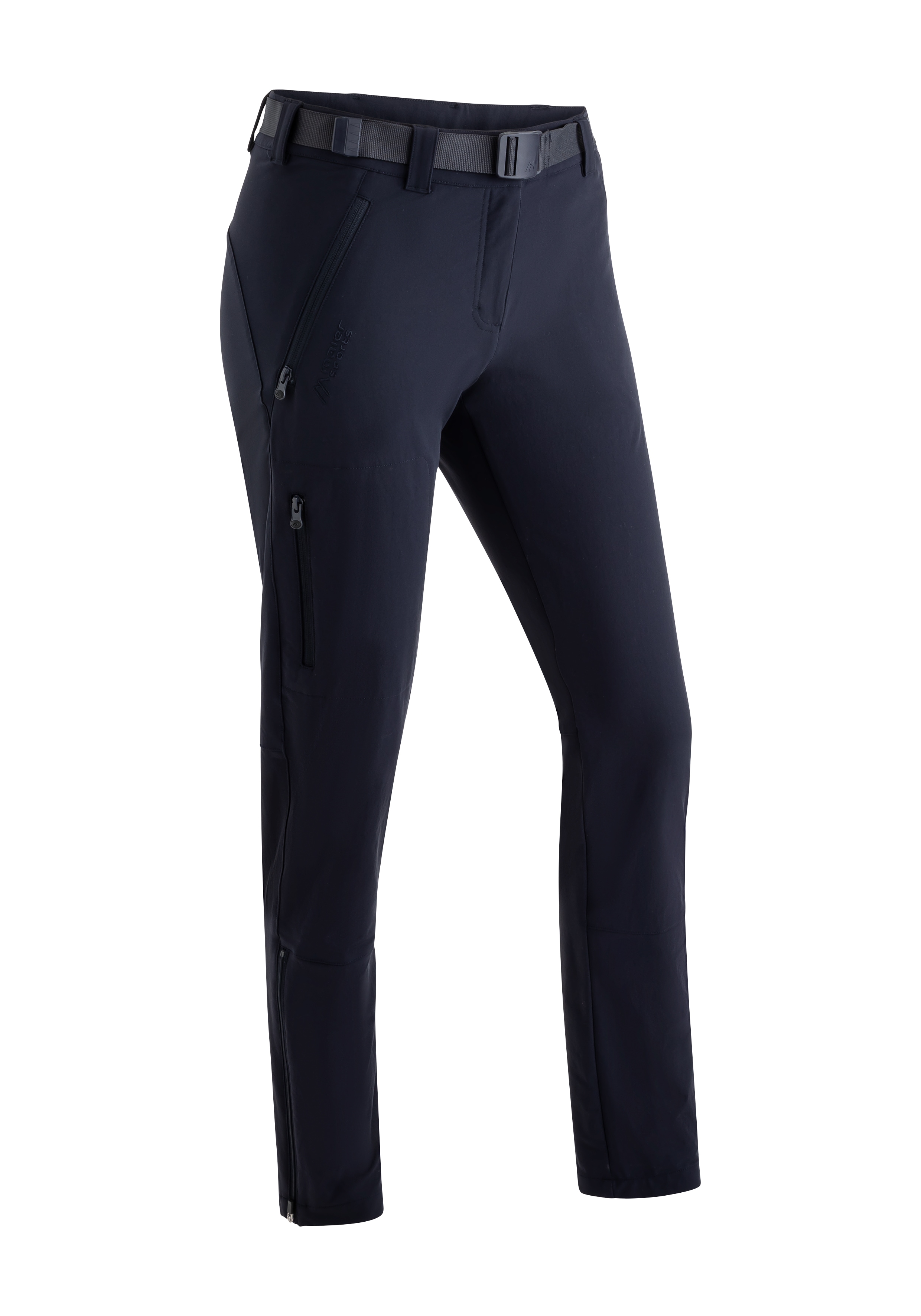 Funktionshose MAIER SPORTS "Lana slim", Damen, Gr. 44, Normalgrößen, blau (dunkelblau), 91% Polyamid, 9% Elasthan, Hosen, Damen Wanderhose, atmungsaktive Outdoor-Hose, 3 Taschen, Slim Fit Image