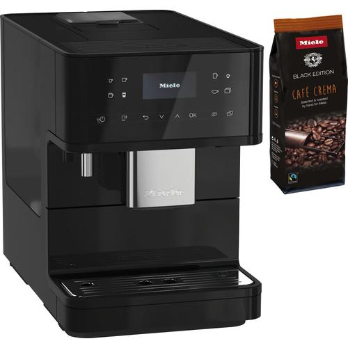 „MIELE Kaffeevollautomat „“CM 6160 MilkPerfection, Genießerprofile““ Kaffeevollautomaten Kaffeekannenfunktion, Gutschein für Pflegeset im Wert von UVP 53,99 € schwarz (obsidianschwarz) Kaffeevollautomat“