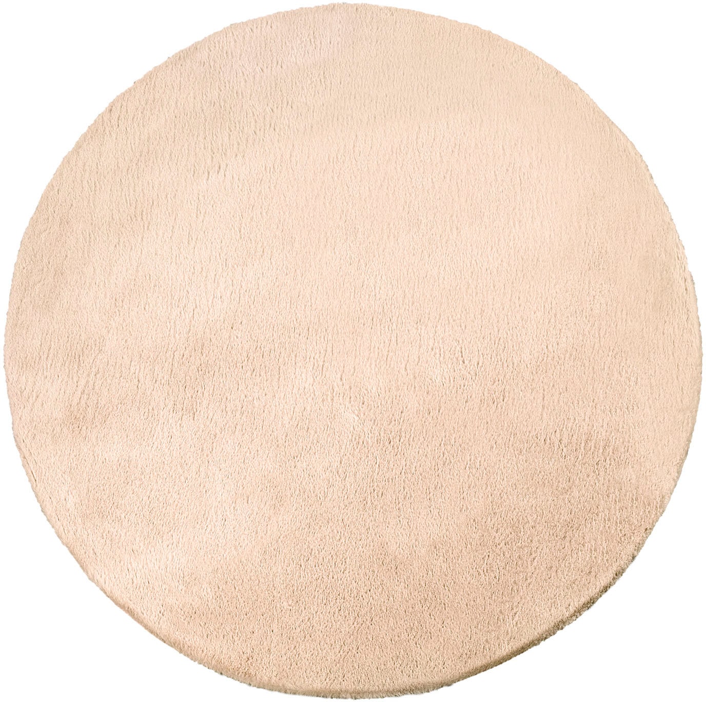Fellteppich PACO HOME "Rabbit 780", beige (sand), H:26mm Ø:200cm, Polyester, Teppiche, Fellteppich, Kunstfell, Kaninchenfell-Haptik, echter Kuschelteppich, Uni-Farben Image