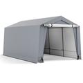 Costway 10 x 16/10 x 20 Feet Outdoor Heavy-Duty Carport with 2 Doors-10 x 16 ft