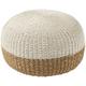 Pouf boule rotin blanc et naturel Zatia d 59 cm