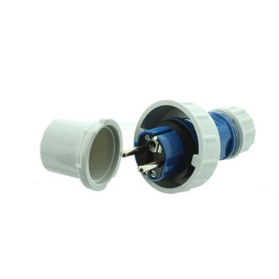 10828 Schutzkontaktstecker Kunststoff druckwasserdicht 230 v Weiß, Blau IP68 - Mennekes Image
