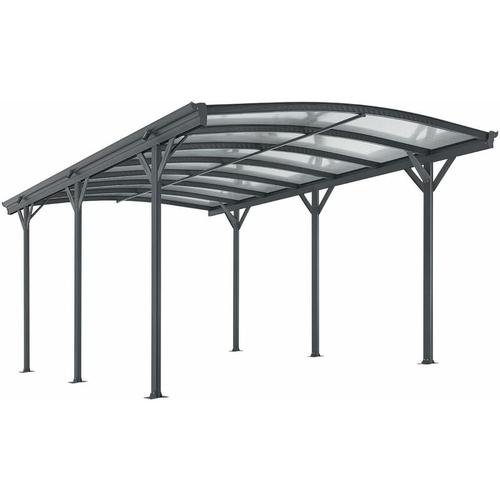 Carport 5×3 m Dunkelgrau- Überdachung aus Aluminium mit Doppelstegplatten – Unterstand für Autos