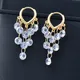 SINLEERY-Boucles d'Oreilles en Forme de Goutte d'Eau en Forme de Cœur Accessoire de Mariage en Or