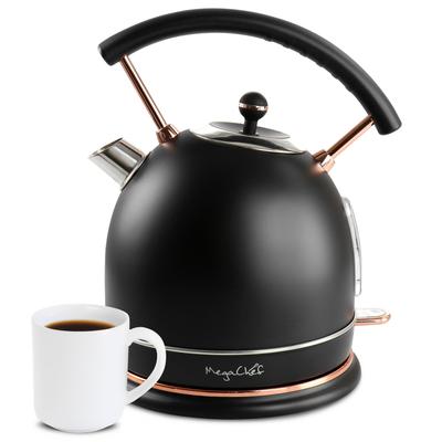 MegaChef 1.8 Quart Half Circle Electric Tea Kettle in Matte Black - 1.8 Liter