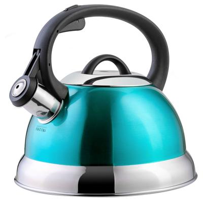 Mr. Coffee Flintshire 1.75 Qt Whistling Stovetop Tea Kettle in Turquoise - 1.75 Quart