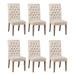 Arbor Oatmeal and Oak Tufted Back Chairs (Set of 6)