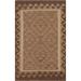 Geometric Kilim Rug Reversible Hand-woven Brown Wool Carpet - 2'8" x 4'2"