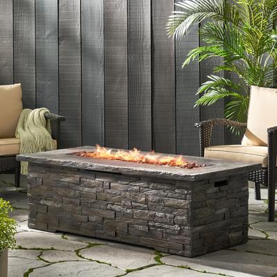 Lowan Lightweight Concrete Outdoor 50,000 BTU Rectangular Fire Pit (No Tank Holder) by Christopher Knight Home