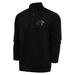 Men's Antigua Black Carolina Panthers Metallic Logo Generation Quarter-Zip Pullover Top