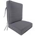 Latitude Run® 22" x 45" Outdoor Deep Seat Chair Cushion Set w/ Ties & Welt, Polyester in Gray | 4 H x 22 W x 45 D in | Wayfair