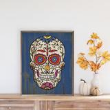 The Holiday Aisle® Sugar Skull Blue Wood in Brown | 20 H x 16 W x 1.5 D in | Wayfair AE9AD0F228CB4531A4DFA485896CBB85