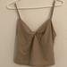 Zara Tops | Euc Zara Oatmeal Beige Crop Top W Spaghetti Straps Size S In Linen Cotto | Color: Tan | Size: S