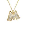 Disney Jewelry | B2g1 Nwot Disney Mickey Mouse Glittery "M" Charm Necklace | Color: Gold/Silver | Size: Os