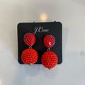J. Crew Jewelry | J Crew Sequin And Seed Bead Ball Drop Earrings | Color: Red | Size: Os