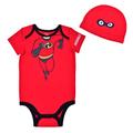 Disney Baby’s Short Sleeve Creeper with Cap, The Incredibles Costume, Romper Set, Red, Size 3M