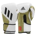 adidas Boxhandschuhe Speed Tilt 350 Velcro - 12 oz, Farbe: weiß/Gold - mit innovativer TILT®-Technologie - die ersten 100% nachhaltig hergestellten Boxhandschuhe aus Kaktusleder