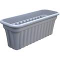 Rammento 4x XL 80cm Long Plastic Trough Planters, Grey | Indoor/Outdoor Rippled & Raised Plant Pots | Fence, Balcony, Patio & Window Flower Box | Windowsill Herb Garden | Large Deep Planting Troughs