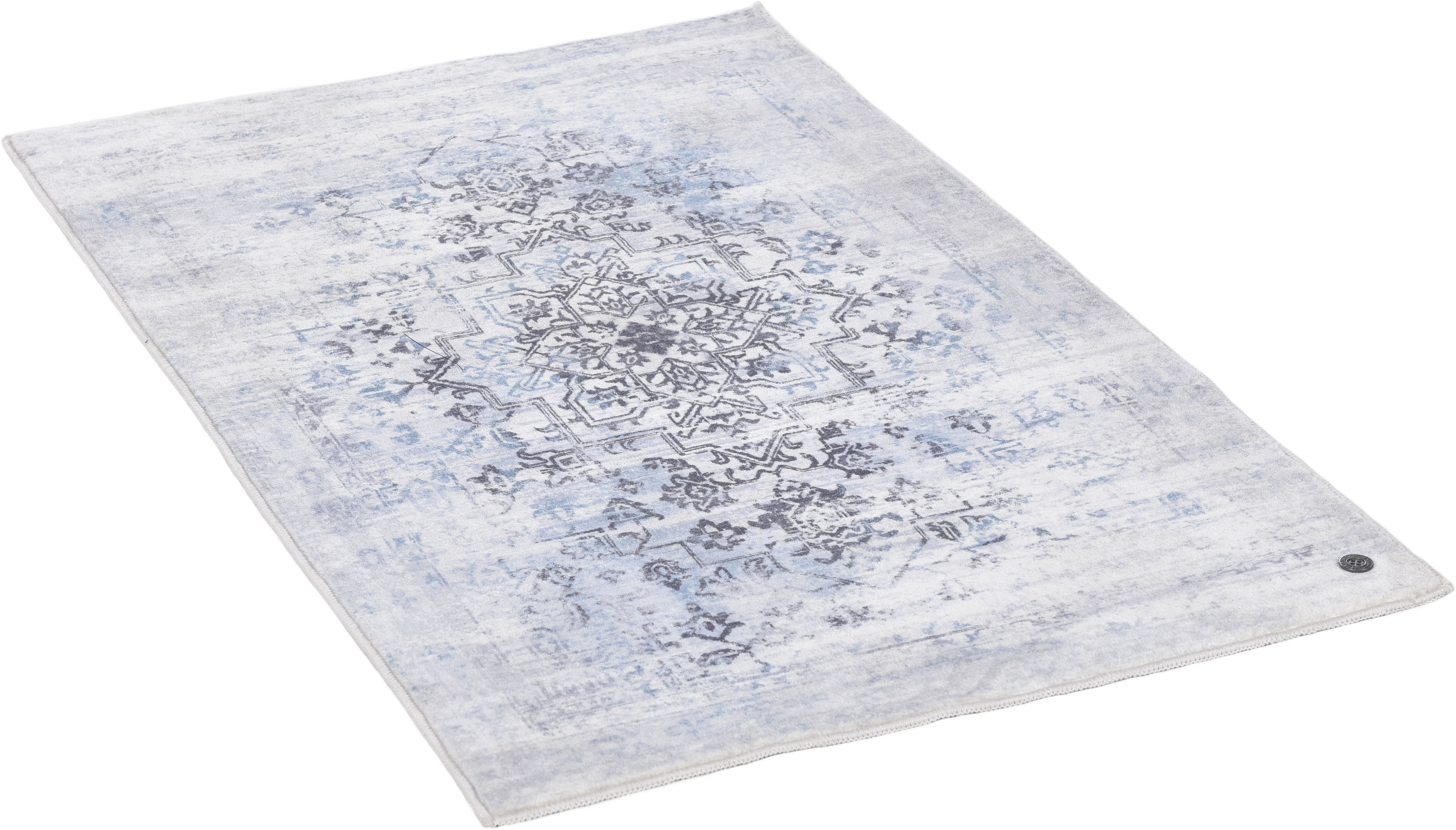 Badematte TOM TAILOR HOME "Oriental Bath SIX", blau, H:7mm, Polyester, Badematten, Badteppich, Orient-Optik, Vintage Design, waschbar Image