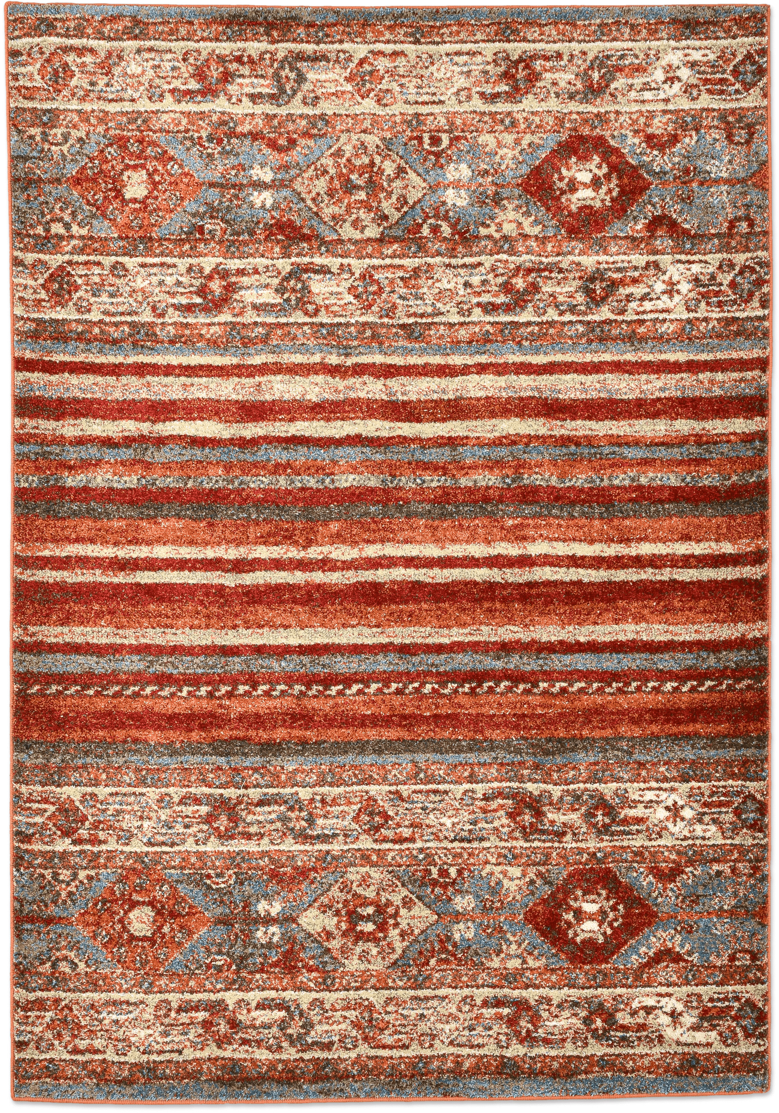 Teppich GINO FALCONE "Felicia 26559", rot, B:70cm H:12mm L:140cm, Polypropylen, Teppiche, Kurzflor, modernes Ethno-Design, weicher Flor Image