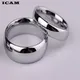 ICAM-Bague en acier au titane miroir brillant simple pour hommes et femmes bijoux de couple mode