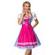 Dirndline Damen Traditionelles Karodirndl Kleid f?r besondere Anl?sse, pink/blau/wei?, L