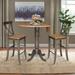 42 in. Round Dual Drop Leaf Bar Height Dining Table with 2 X-back Stools - 3 Piece Set