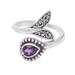 Dolphin Tale in Purple,'Amethyst and Sterling Silver Cocktail Ring Crafted in Bali'