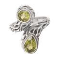 Youthful Stones,'Faceted Peridot Cocktail Ring Made from Sterling Silver'