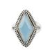 Blue Diamond,'Sterling Silver Blue Chalcedony Faceted Single Stone Ring'