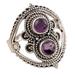 Paragon,'Handcrafted Sterling Silver and Amethyst Ring'