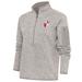 Women's Antigua Oatmeal San Francisco 49ers Throwback Logo Fortune Half-Zip Pullover Jacket