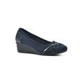 Wide Width Women's Bowie Casual Flat by Cliffs in Navy (Size 11 W)