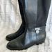 Michael Kors Shoes | Black Leather Boots | Color: Black/Silver | Size: 6.5