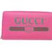 Gucci Bags | Auth Gucci Logo Print Zip Around Long Wallet Pink Leather/Goldtone - E53080f | Color: Pink | Size: *W:7.22in X H:3.9in X D:0.86in