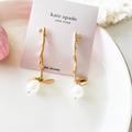 Kate Spade Jewelry | Last Onekate Spade Pearl Linear Branch Earrings | Color: Gold/White | Size: Os