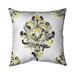Baroque Ornament Square Throw Cushion Polyester in Gray/Yellow Begin Edition International Inc | 20 H x 20 W x 1 D in | Wayfair 5543-2020-PA5