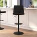 Orren Ellis Yarisel Commercial Armless Adjustable Height Barstools Upholstered/Leather/Metal/Faux leather in Black | 19.75 W x 21.75 D in | Wayfair