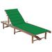 Arlmont & Co. Patio Lounge Chair Porch Sunbed Poolside Sunlounger w/ Cushion Bamboo Wood/Solid Wood in Brown | 34.3 H x 25.6 W x 78.7 D in | Wayfair