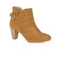 Silver Street London Women's Emma Fashion Casual Ankle High Tan Suede Leather Heel Boot with Buckle and side zip for extra comfort - 8