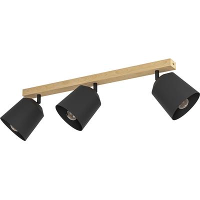 EGLO Deckenspot "COTORRO", braun (braun, schwarz), H: 23,00cm, Lampen, Deckenspot in braun und schwarz aus Holz, Stahl - exkl. E27 - 3X25W Image