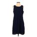 Gap Casual Dress - A-Line Scoop Neck Sleeveless: Blue Solid Dresses - Women's Size Small