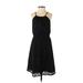 H&M Casual Dress - Party Halter Sleeveless: Black Print Dresses - Women's Size 4