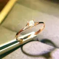 Bague de fiançailles en cristal pour femme petite bague en argent rose et or bijoux simples Milan